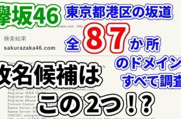 【欅坂46】櫻坂に改名？港区の坂道すべてのドメインを調査したら、改名候補がわかっちゃいました！