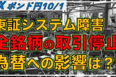 【FX予想】東証システム障害で全銘柄の取引停止は為替に影響が出たのか。ポンド円環境認識