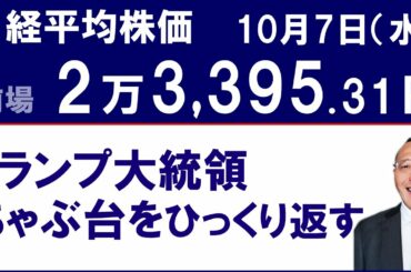 10月7日（水）の日経平均株価【トランプ大統領ちゃぶ台をひっくり返す】みずほデイリーVIEW│田口廉太