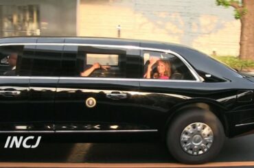 トランプ大統領車列 東京 両国 US President Donald Trump and First Lady Melania motorcade in Tokyo, Japan