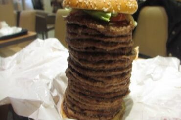 ﾊﾞｰｶﾞｰｷﾝｸﾞで肉(ﾜｯﾊﾟｰ)20枚に挑戦 [けつがバター醤油] The Burger King   [IKKO'S FILMS]