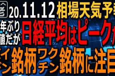 【相場天気予報】日経平均は25000円を超えて、さらに上値を追う動きだが、テクニカル的にはピーク。25MAまでの反落はいつあってもおかしくない。バイデン銘柄とワクチン銘柄を紹介。ラジオヤジの相場解説。