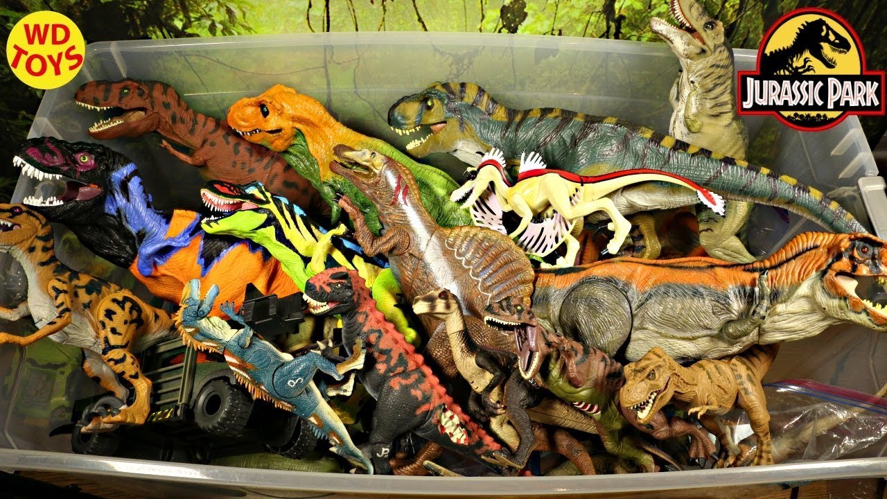 New Jurassic Park 50 Gallon Surprise Box Unboxing Dinosaur Toys Hasbro Kenner T Rex Spinosaurus