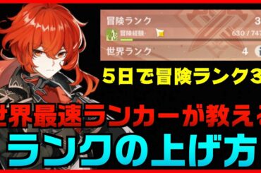 【原神】トップランカーがたった5日間で冒険ランク35にした簡単な方法を教えます！【最速攻略】