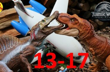 New 5 Dino Battles 13-17 JURASSIC WORLD FALLEN KINGDOM T-REX VS SPINOSAURUS VS INDORAPTOR WD TOYS