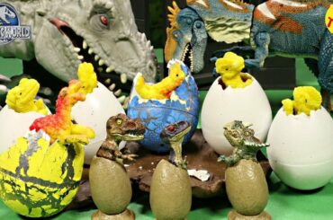 New 16 Hatching Dinosaur Eggs With Jurassic World Dinosaurs Fun Kids Video Dinosaur Toys Unboxing