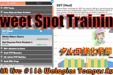 【Zwift Live #116】NYから毎日配信！！タムロ強化月間開始！手始めにSST(Med)！"Sweet Spot Training: Tempus Fugit"