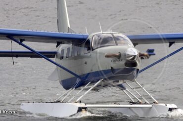 【水上飛行機の上陸と道路横断】クエスト・コディアック100【4K】なかうみスカイポートにて