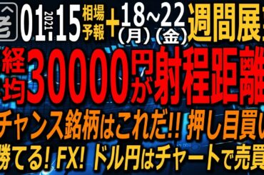 【相場天気予報＆週間相場展望】来週はバイデン新大統領の就任式でお祝いムード。株は上昇しやすい。日経は３万円も視野に入ってきた。押し目買いのチャンス銘柄を紹介。FXはドル円に勝機。ラジオヤジの相場解説。