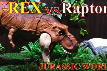 T-REX vs Raptor 　恐竜　ティラノサウルスＶＳラプトル　ジュラシック・ワールド　ジオラマバトル