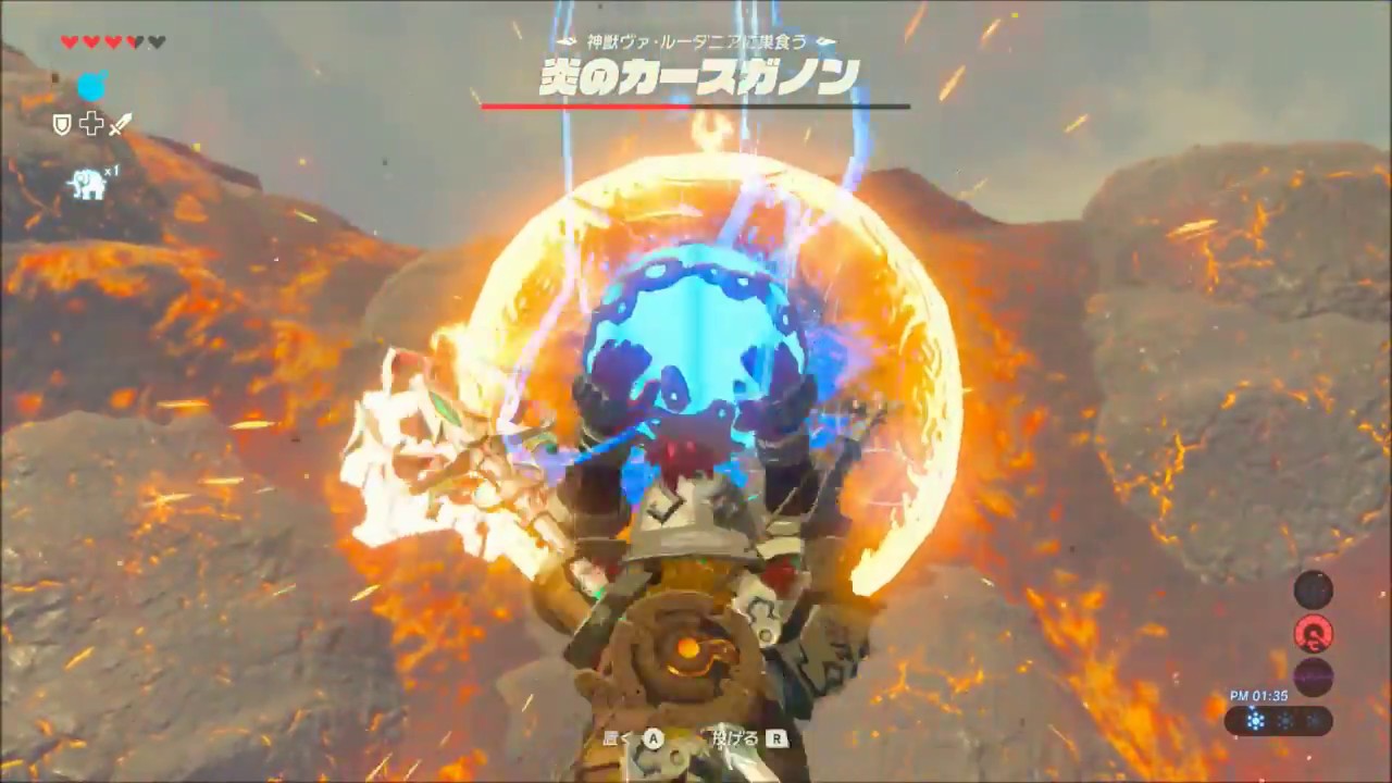 ゼルダの伝説botw ボス 炎のカースガノン 戦ノーダメージ攻略 炎の神獣ヴァ ルーダニア内部 ブレスオブザワイルド Tkhunt