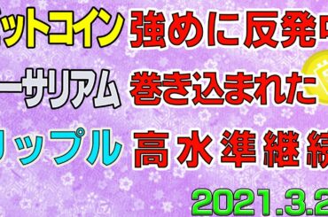 【ビットコイン＆リップル＆イーサリアム】仮想通貨　ビットは爆下げから反発中。リップルは引き続き高水準をキープ！〈今後の値動きを初心者にもわかりやすくチャート分析〉２０２１．３．２３