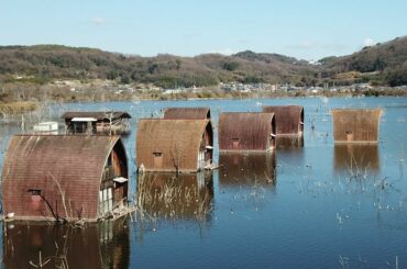 【Drone Japan】4K 水没ペンション村 廃墟 ドローン空撮, 岡山県 -Flooded Pension Village,  Okayama