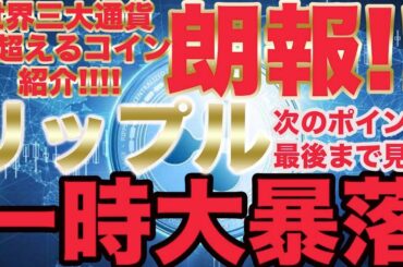 【リップル一時大暴落】全体的な調整!!今後のポイント！秘密コインの紹介