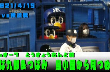 つば九郎＆つばみ　鳥小屋から見つめる　らっきー７東京音頭　　2021/4/15　vs横浜