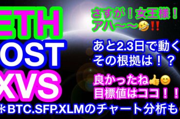 【仮想通貨 BTC.ETH.IOST.SFP.XVS.XLM】ビットコインはまだまだ上目線👍😊イーサリアムは史上最高値更新‼️強い〜☺️ステラがそろそろ動きそう🤣👍ロングチャーンス👌