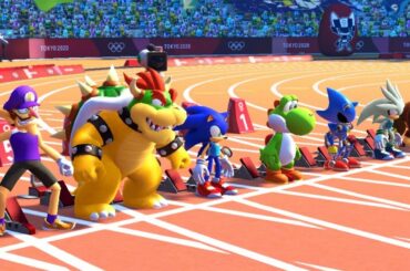 Mario & Sonic at the Olympic Games Tokyo 2020 - All Characters 100m Gameplay