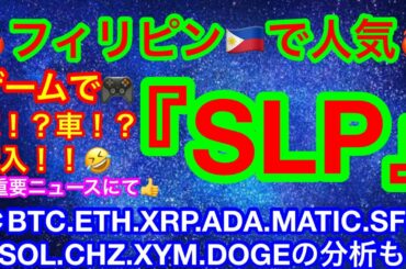 🔥ゲーム内通貨『SLP』とは❓フィリピンで人気❗️❓🔥 【仮想通貨 BTC.ETH.XRP.ADA.MATIC.SFP.SOL.CHZ.XYM.DOGE】ビットコインは売られずぎ❗️❓