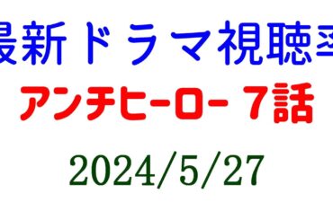 アンチヒーロー 高視聴率！2024年5月27日付☆ドラマ視聴率速報！