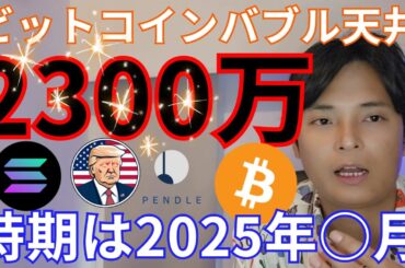 【ビットコイン】仮想通貨バブル天井2,300万円、時期は2025年○月の理論！