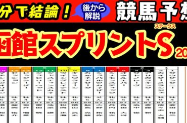 函館スプリントステークス2024レース予想！アサカラキングの逃げか？サトノレーヴの差しか？函館競馬が開幕して土曜日の競馬を踏まえると早い時計が出る馬場なのか？