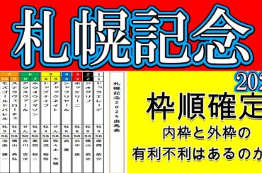 札幌記念2024枠順確定！12頭立てとなるが人気のプログノーシスは8枠11番！シャフリヤールは4枠4番！逃げ想定のアウスヴァールは6枠8番！展開的にも馬場的にも去年と全く違うと見る！