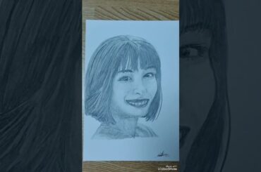 『広瀬すずさん』を、鉛筆で、描きました。