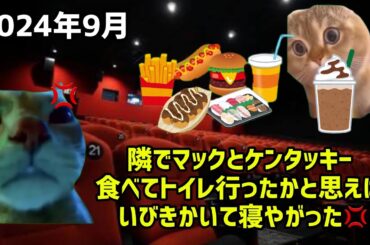 【イオンシネマ】遂に映画館への持ち込み禁止に。上映中にマック、銀だこ、ケンタッキー。「さすがに臭い」「限度がある」#猫ミーム #猫マニ